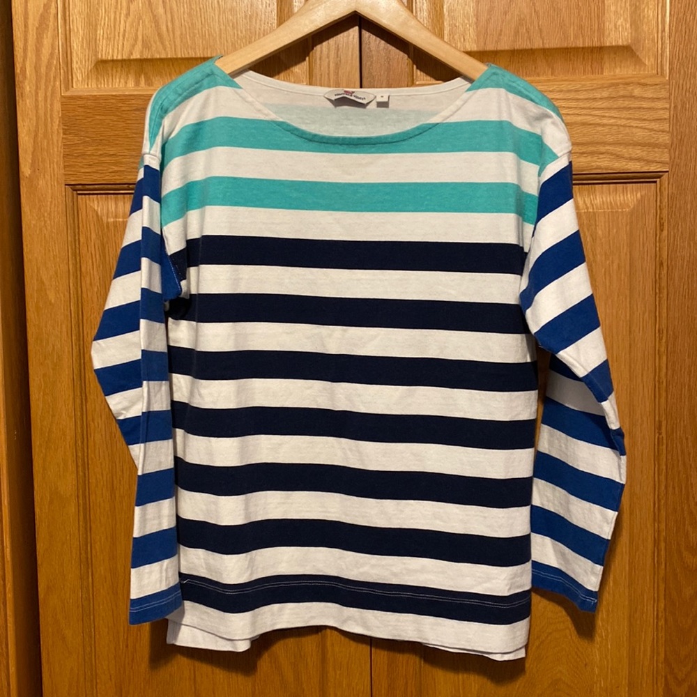 Vineyard Vine boatneck striped long sleeve top size small nautical
